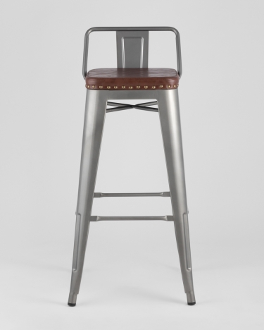 Стул барный Stool Group TOLIX SOFT экокожа Серебристый