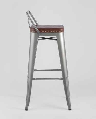 Стул барный Stool Group TOLIX SOFT экокожа Серебристый
