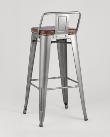 Стул барный Stool Group TOLIX SOFT экокожа Серебристый