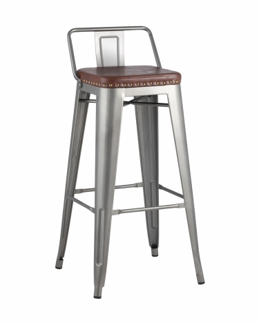 Стул барный Stool Group TOLIX SOFT экокожа Серебристый