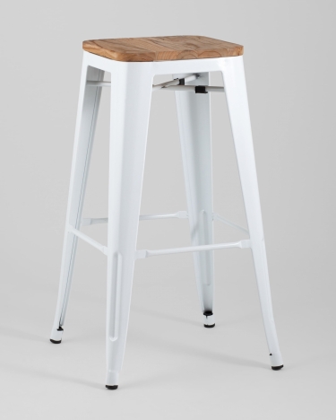 Стул барный Stool Group TOLIX WOOD Белый глянцевый