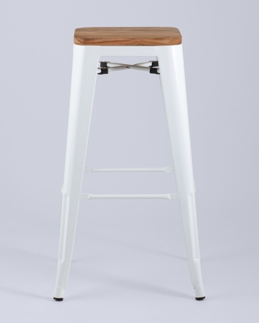 Стул барный Stool Group TOLIX WOOD Белый глянцевый