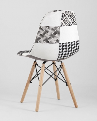 Стул Stool Group Eames DSW Пэчворк Черно-белый