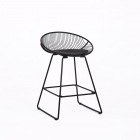 Стул барный Stool Group UFO черный металл с черной подушкой из экокожи