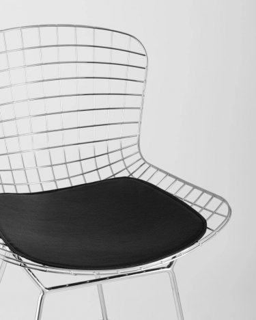 Стул полубарный с низкой спинкой Stool Group Bertoia хром Черный