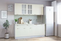 Гарнитур кухонный Народная мебель ПРОВАНС В 1 накладная мойка реалвуд безе