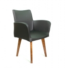 Стул Gruppo 396 Тертул черный Ecotex 3001 на опоре деревянная арт.111