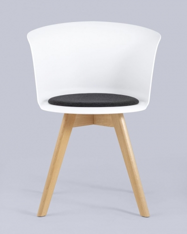 Стул пластиковый Stool Group Blossom с подушкой Белый