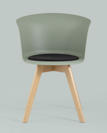 Стул пластиковый Stool Group Blossom с подушкой Серо-зеленый