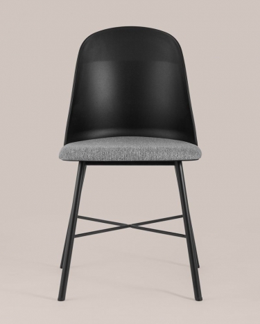 Стул пластиковый Stool Group Shell с мягким сиденьем Черный