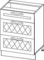 Стол кухонный 3 ящика с системой плавного закрывания Тиффани 19.91