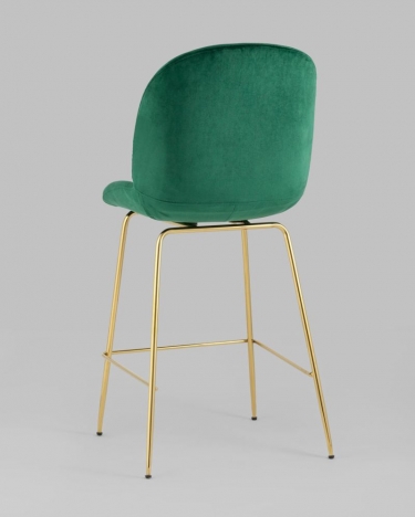 Стул полубарный Stool Group Beetle со спинкой gold Изумрудный