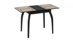 Стол обеденный на деревянных ножка Трия Рим Т15 СМ-218.01.15 Венге, стекло бежевое с рисунком