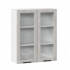Шкаф кухонный 800 высокий со стеклом Джамис ЛД 296.460.000.030 Белый Белый камень