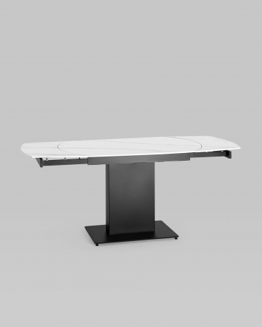 Обеденный стол раскладной Stool Group Хлоя 120-180 Белый мрамор
