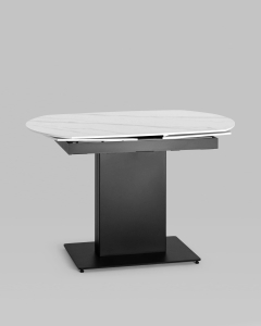 Обеденный стол раскладной Хлоя 120-180 Белый мрамор