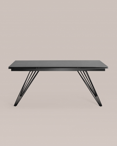 Обеденный стол раскладной Stool Group Пандора 180-280 Черный мрамор