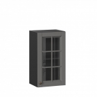 Шкаф кухонный 400 со стеклом Амели-3 ЛД 299.320.000.026 Черный Оникс серый