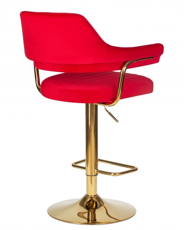 Стул барный DOBRIN DOBRIN CHARLY GOLD Красный велюр MJ9-45