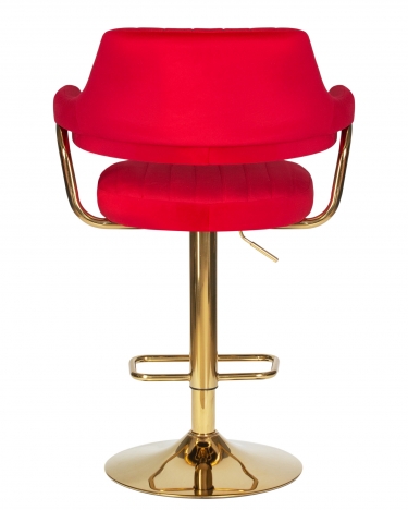 Стул барный DOBRIN DOBRIN CHARLY GOLD Красный велюр MJ9-45