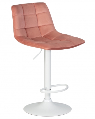 Стул барный DOBRIN DOBRIN TAILOR WHITE Пудрово-розовый велюр MJ9-32