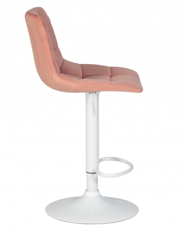 Стул барный DOBRIN DOBRIN TAILOR WHITE Пудрово-розовый велюр MJ9-32