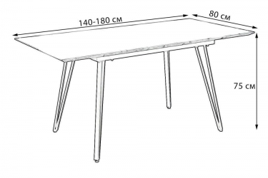 Стол раскладной R-home Диего 140-180 Белый