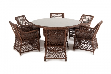 Обеденная группа плетеная 4sis Эспрессо-150 L ECL6T-7-SET brown