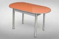 Стол обеденный Форт Универсальный 32мм ХРОМ мет.напр. 3 кат. 1005 8510 цветы ЛДСП дуб выбеленный